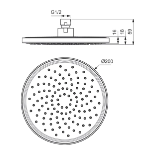 Ideal Standard Idealrain BD140XG Κεφαλή Ντους 20cm, Silk Black 2