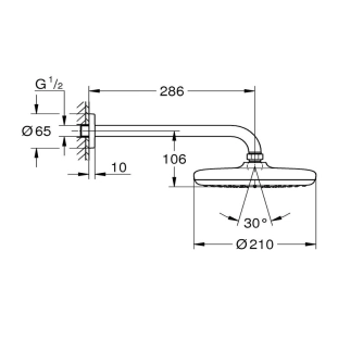 Grohe Tempesta 26412000 Κεφαλή Ντους 21cm με Βραχίονα 2