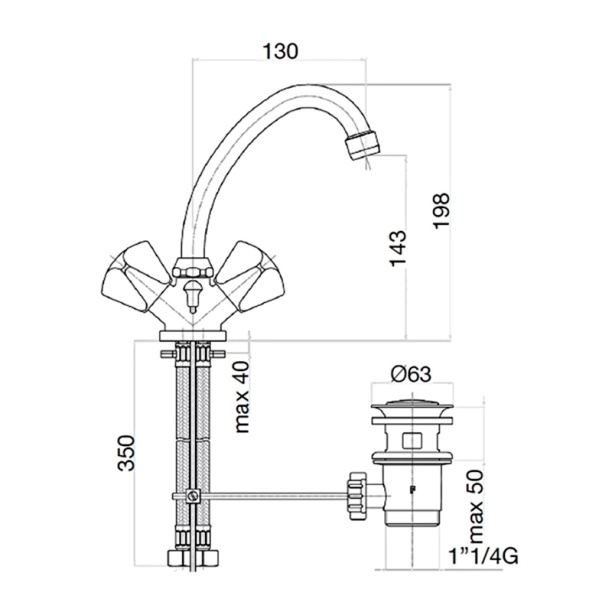 Μπαταρία Κουζίνας Fiore Classic Line 29CR0359, χρωμέ