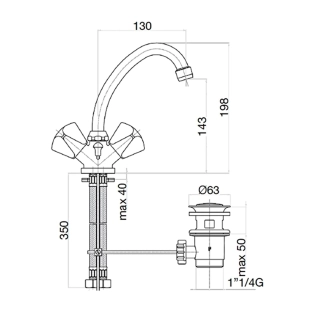 Μπαταρία Κουζίνας Fiore Classic Line 29CR0359, χρωμέ 2