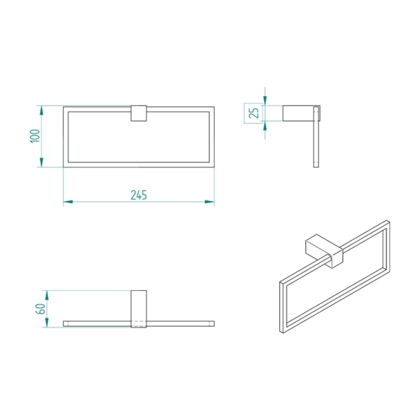 Κρίκος Πετσέτας Verdi Kappa Χρωμέ - 3041322