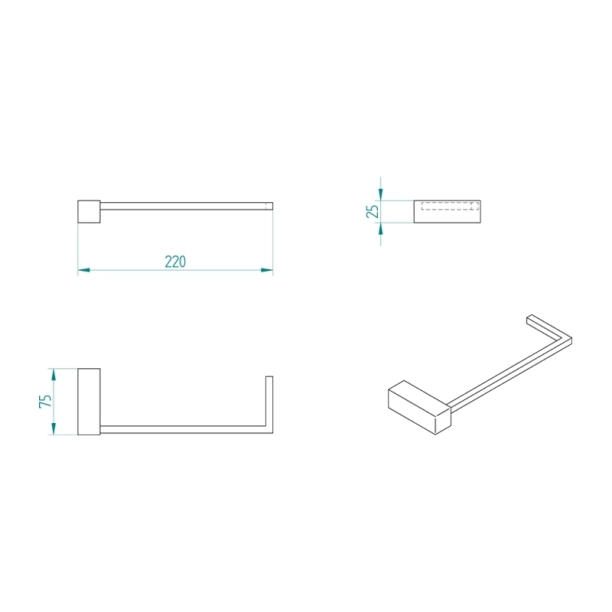 Κρίκος Πετσέτας Verdi Kappa Χρωμέ - 3040322