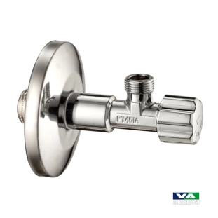 Διακοπτάκι γωνιακό μακρύ Albertoni 1/2x1/2 με ροζέτα Φ77