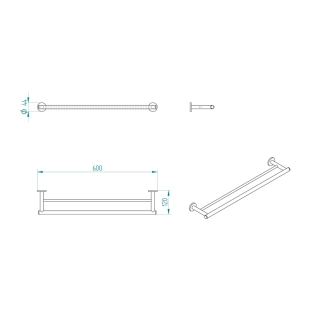 Πετσετοθήκη Verdi Omicron Διπλή Χρωμέ - 3022122 2