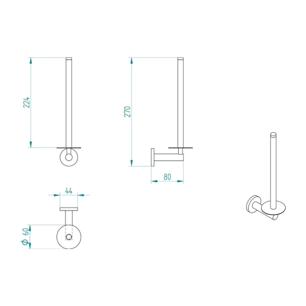 Χαρτοθήκη Verdi Sigma Εφεδρική 2 θέσεων Χρωμέ - 3035422