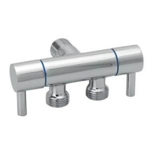 Γωνιακό διακοπτάκι Viospiral 1/2x1/2 διπλό μισή στροφής