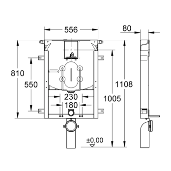 Καζανάκι Grohe Uniset εντοιχισμού 8cm τοίχου 2