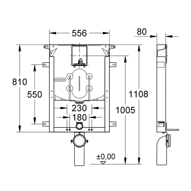 Καζανάκι Grohe Uniset εντοιχισμού 8cm τοίχου