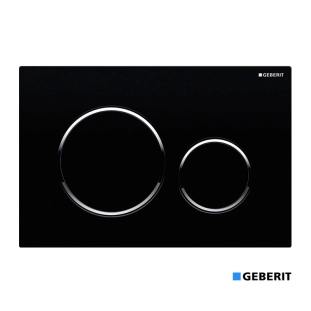 Πλακέτα Geberit Sigma 20 μαύρο γυαλιστερό με χρωμέ δακτύλιο