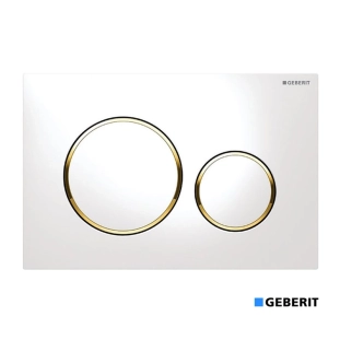 Πλακέτα Geberit Sigma 20 λευκή με χρυσό δακτύλιο