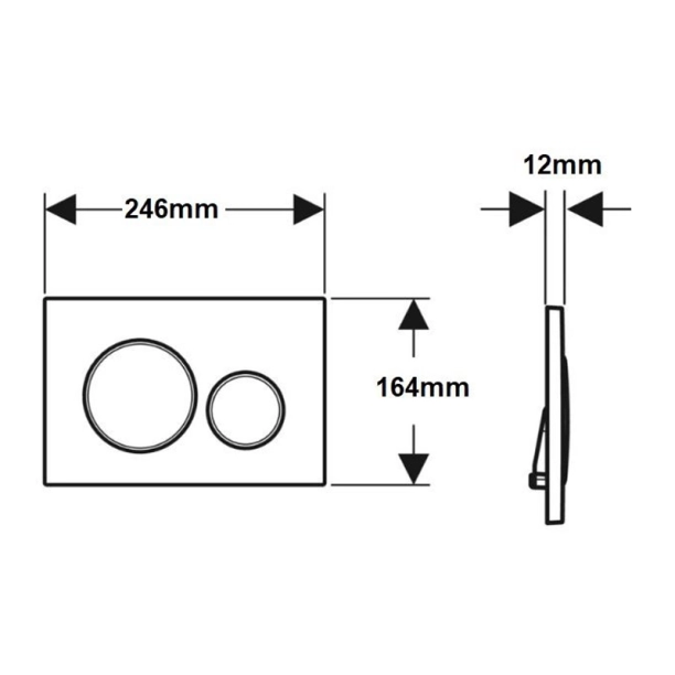 Πλακέτα Geberit Sigma 20 full μαυρο ματ easy to clean