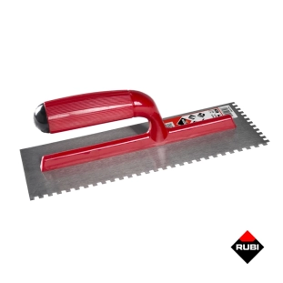 Σπάτουλα οδοντωτή 28cm (4,5x4,5) με πλαστική λαβή Rubi
