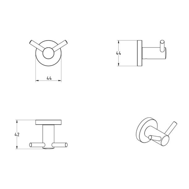 Άγκιστρο Verdi Sigma Διπλό Μαύρο Ματ - 3031205