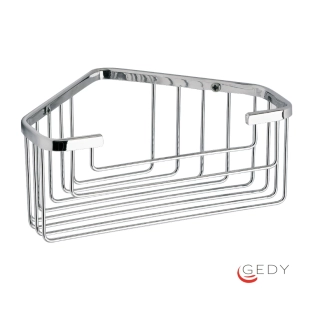 Σπογγοθήκη μπάνιου γωνιακή βαθιά ορειχάλκινη χρωμέ