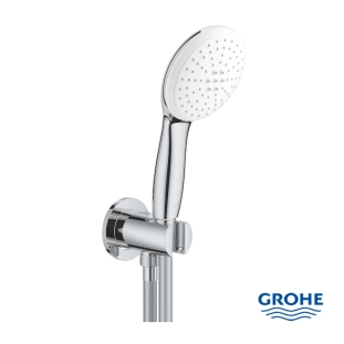Grohe Tempesta 100 26406001 Τηλέφωνo Ντους 2 ροών με Σπιράλ και Στήριγμα/Παροχή, Χρωμέ