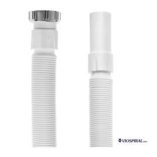 Σιφώνι νιπτήρος λευκό εύκαμπτο 1 11/4 - Φ32 Με μεταλλικό παξιμάδι