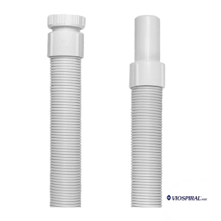 Σιφώνι νιπτήρος εύκαμπτο Βαρέως τύπου λευκό 1 1/4 - Φ40