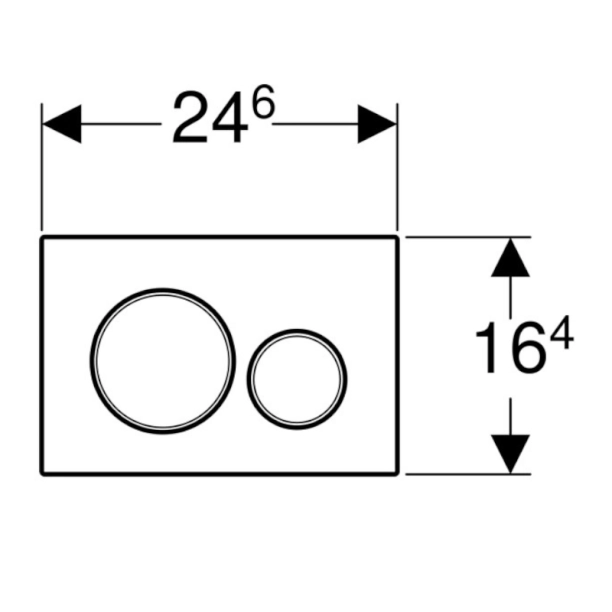 Πλακέτα Geberit Sigma 20 Μαύρο ματ με χρωμέ δακτύλιο easy to clean