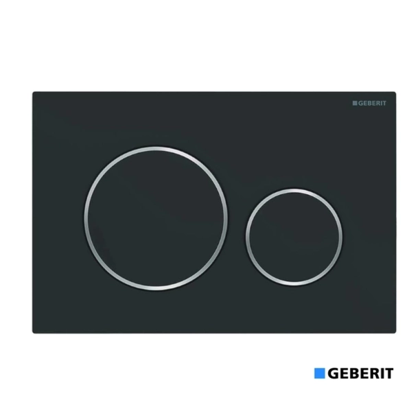 Πλακέτα Geberit Sigma 20 Μαύρο ματ με χρωμέ δακτύλιο easy to clean