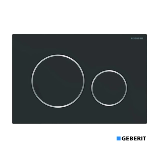 Πλακέτα Geberit Sigma 20 Μαύρο ματ με χρωμέ δακτύλιο easy to clean
