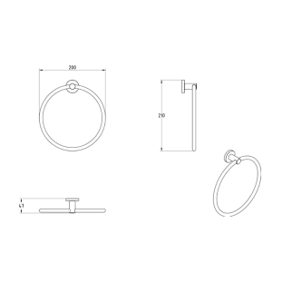 Κρίκος Πετσέτας Verdi Sigma Μαύρο Ματ - 3030305 2