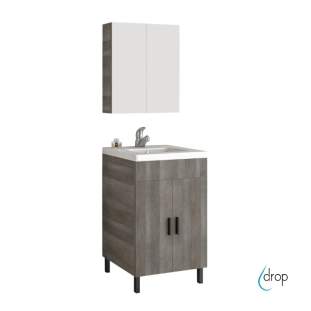 Σετ έπιπλο Roma 50cm Light Grey με νιπτήρα και καθρέπτη με αποθηκευτικό χώρο