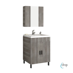 Σετ έπιπλο Roma 60cm Light Grey με νιπτήρα και καθρέπτη με αποθηκευτικό χώρο