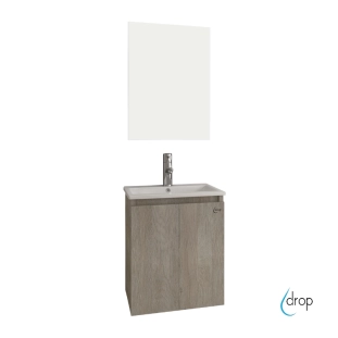 Σετ έπιπλο Verona 40cm Light Beige με νιπτήρα και καθρέπτη