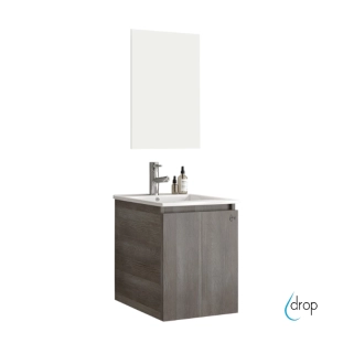 Σετ έπιπλο Verona 40cm Light Grey με νιπτήρα και καθρέπτη