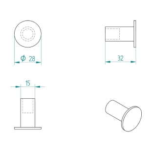 Άγκιστρο Verdi Omicron Μονό Μαύρο Ματ - 3021205 2