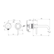 Ideal Standard Ceraline A6938AA Εξωτερικά Μέρη Εντοιχιζόμενης Μπαταρίας Νιπτήρος, χρωμέ