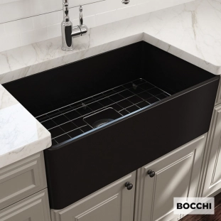 Νεροχύτης πορσελάνης Farmhouse 74x46 μαύρο ματ