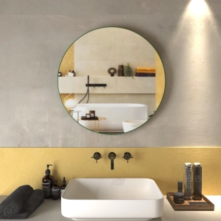 Καθρέπτης Art Φ70 με μεταλλικό μαύρο πλαίσιο