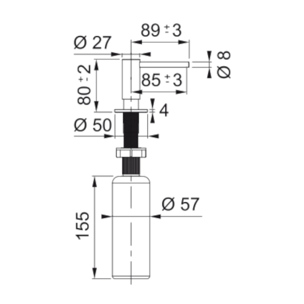 Dispenser σαπουνιού atlas neo Industrial black