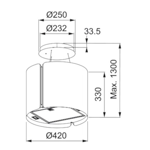 Απορροφητήρας κρεμαστός Smart  F42 μαύρος ματ