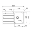 Franke νεροχύτης Spark 86x50 inox ένθετος 611