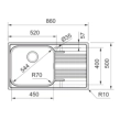 Νεροχύτης inox Smart 611 86x50cm με ποδιά δεξιά