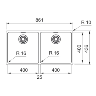 Νεροχύτης Maris bowl 620 86,1x43,6cm inox 2
