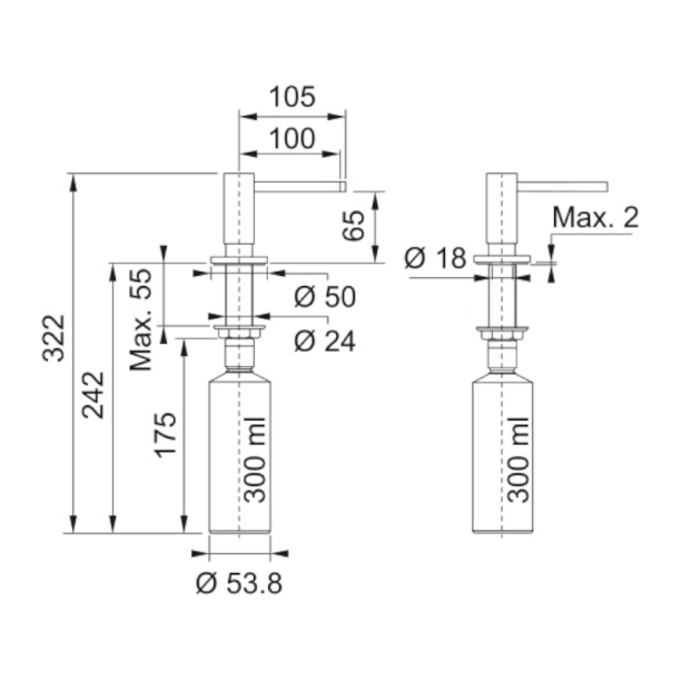 Dispenser υγρού σαπουνιού Active χρωμέ