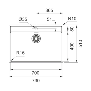 Franke Maris 610 73x51cm inox slim top 2