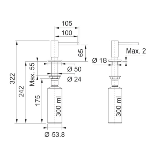 Dispenser υγρού σαπουνιού Active white mat 2