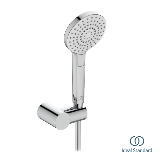 Ideal Standard Idealrain EVO Round B2618AA Τηλέφωνo Ντους 3 ροών με Σπιράλ και Στήριγμα, Χρωμέ