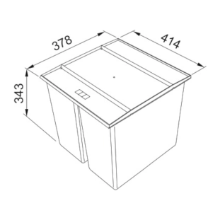 Κάδος Easysort 450-2-2 διαχωρισμού απορριμμάτων 28lt 2