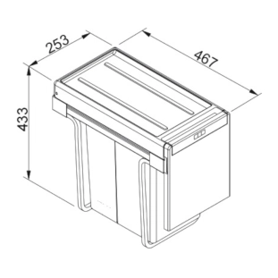 Εργονομικός κάδος απορριμμάτων cube 30 / 2x15lt 2