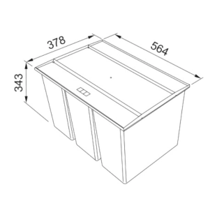 Κάδος Easysort 600-3-0 διαχωρισμού απορριμμάτων 42lt 2
