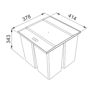 Κάδος Easysort 450-0-4 διαχωρισμού απορριμμάτων 28lt 2