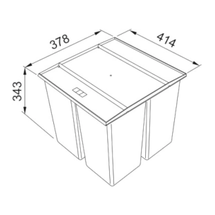 Κάδος Easysort 450-1-2 διαχωρισμού απορριμμάτων 28lt 2