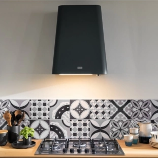 Απορροφητήτας Smar deco black επιτοίχια καμινάδα