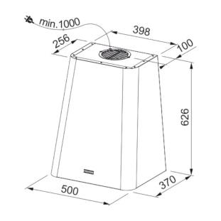 Απορροφητήρας Smart deco smokey blue επιτοίχια καμινάδα 2