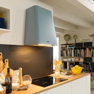 Απορροφητήρας Smart deco smokey blue επιτοίχια καμινάδα
